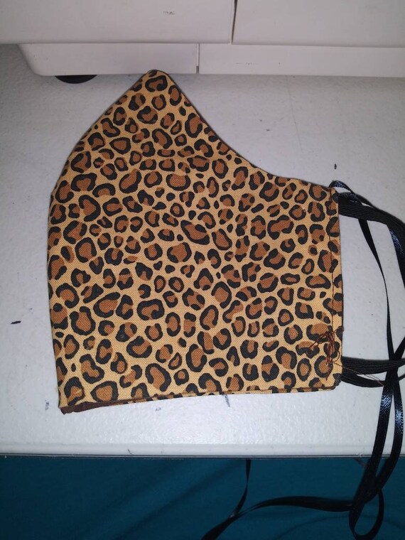 Face Mask, Adult, Double sided, Dust Face Mask,Cotton Fashion, Washable, reversible. Leopard and BROWN prints