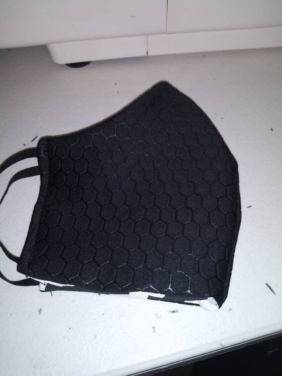 Face Mask, Adult, Double sided, Dust Face Mask,Cotton Fashion, Washable Reversible, Black scuba , White scuba