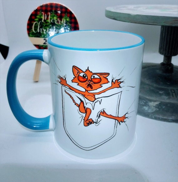 Cat Mug, Ceramic Cup, 11 ounce