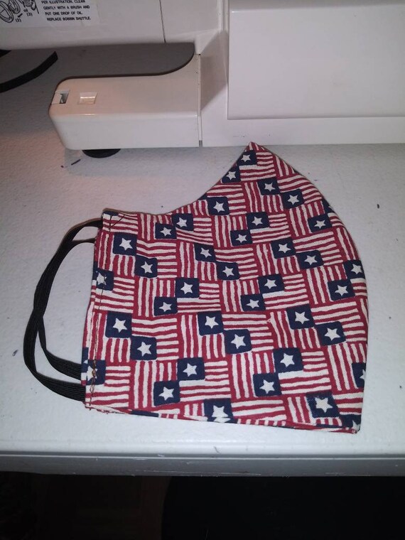 Face Mask, Adult, Double sided, Dust Face Mask,Cotton Fashion Stars and Stripes, Washable, reversible