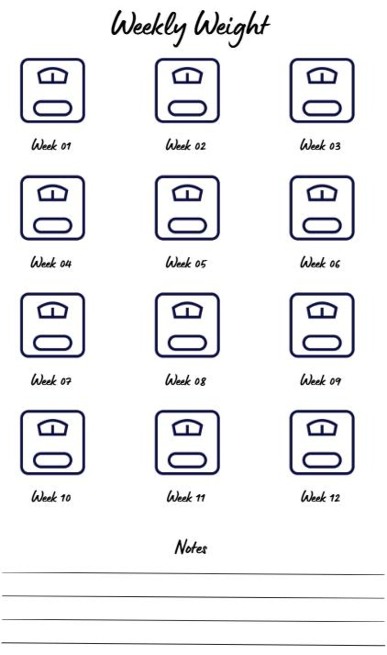 Ultimate 12week Weight Loss Plan Printable Planner Template Etsy