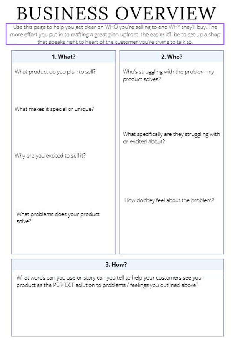 Shopify Planner Template Etsy