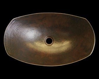 Hand Hammered 17 Gauge Oval Roman Copper Vessel