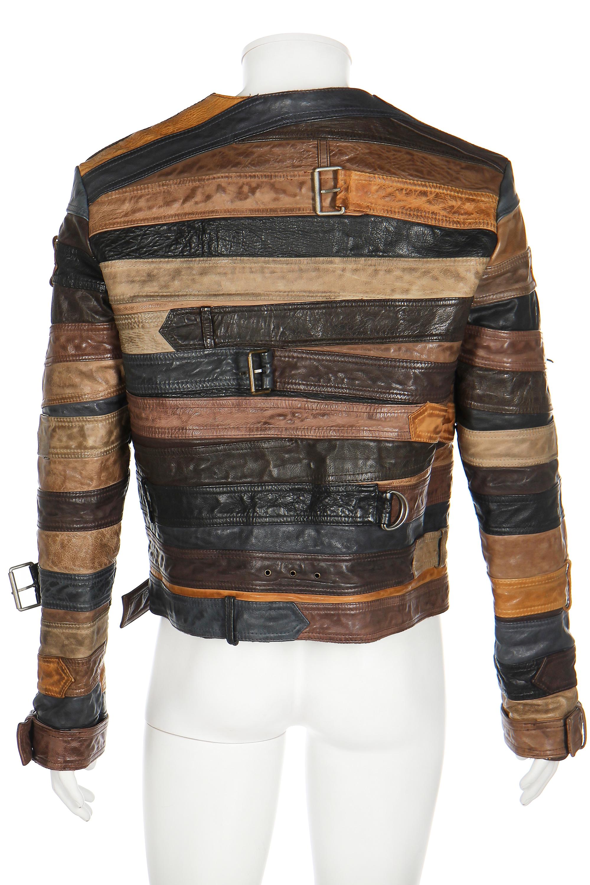New Unisex Maison Margiela X H&M Belted Leather Jacket All