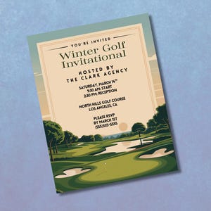 Golf Event Invitation Template | Editable Canva Golf Invite | Print or Share Digitally