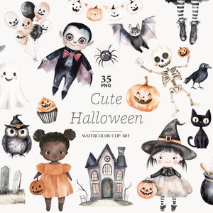 Niedliches Halloween Clipart, Pastell Halloween Clip Art, Kinder Halloween png, Niedliche Hexe png, neutrale Halloween Cliparts, beige Halloween Cliparts