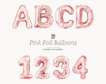Pink Foil Balloons alphabet birthday alphabet clip art Birthday Party Decoration Balloon Letters Png rose gold balloon letters clipart png