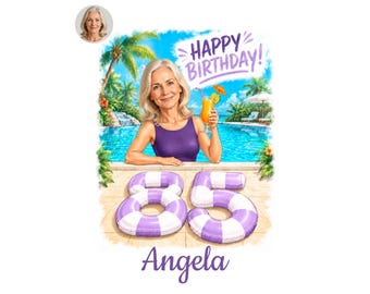 85th Birthday Caricature for Her, Custom Cartoon Portrait, Personalized Digital Gift, Funny Milestone Present