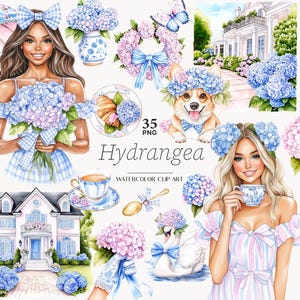 Frühling Clipart Hortensie Clipart Teeparty Clipart Garten Clipart Frühling Clipart Clipart Chinoiserie
