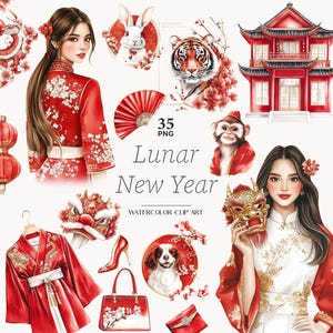 Clipart del capodanno lunare Clipart del capodanno cinese Clipart dello zodiaco cinese Immagini del capodanno cinese Ragazza del capodanno cinese PNG Icona della Cina Scarica