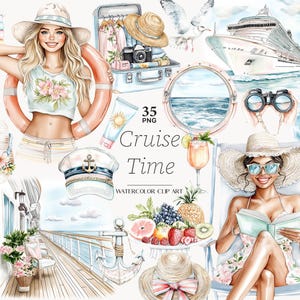 Cruise clipart PNG, reizen illustraties, vakantie clipart, zomer clipart, avontuur clipart, cruiseschip voor scrapbooking, digitale download