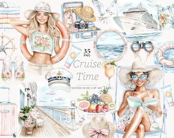 Cruise Clipart PNG, Travel clip art , Vacation clipart, Summer clipart, Adventure clipart, Cruise Ship for Scrapbooking, Digital Download