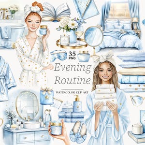 Self Care Clipart: Relaxation, Spa & Cozy Evening PNGs (Digital Download)