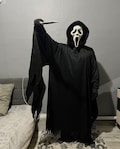 Ghostface Costume Set (Scream 1–6) – Mask + Robe + Plastic Knife