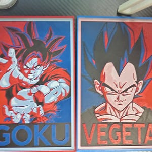 Quadretti Pop Art Goku & Vegeta - Stampa 3D
