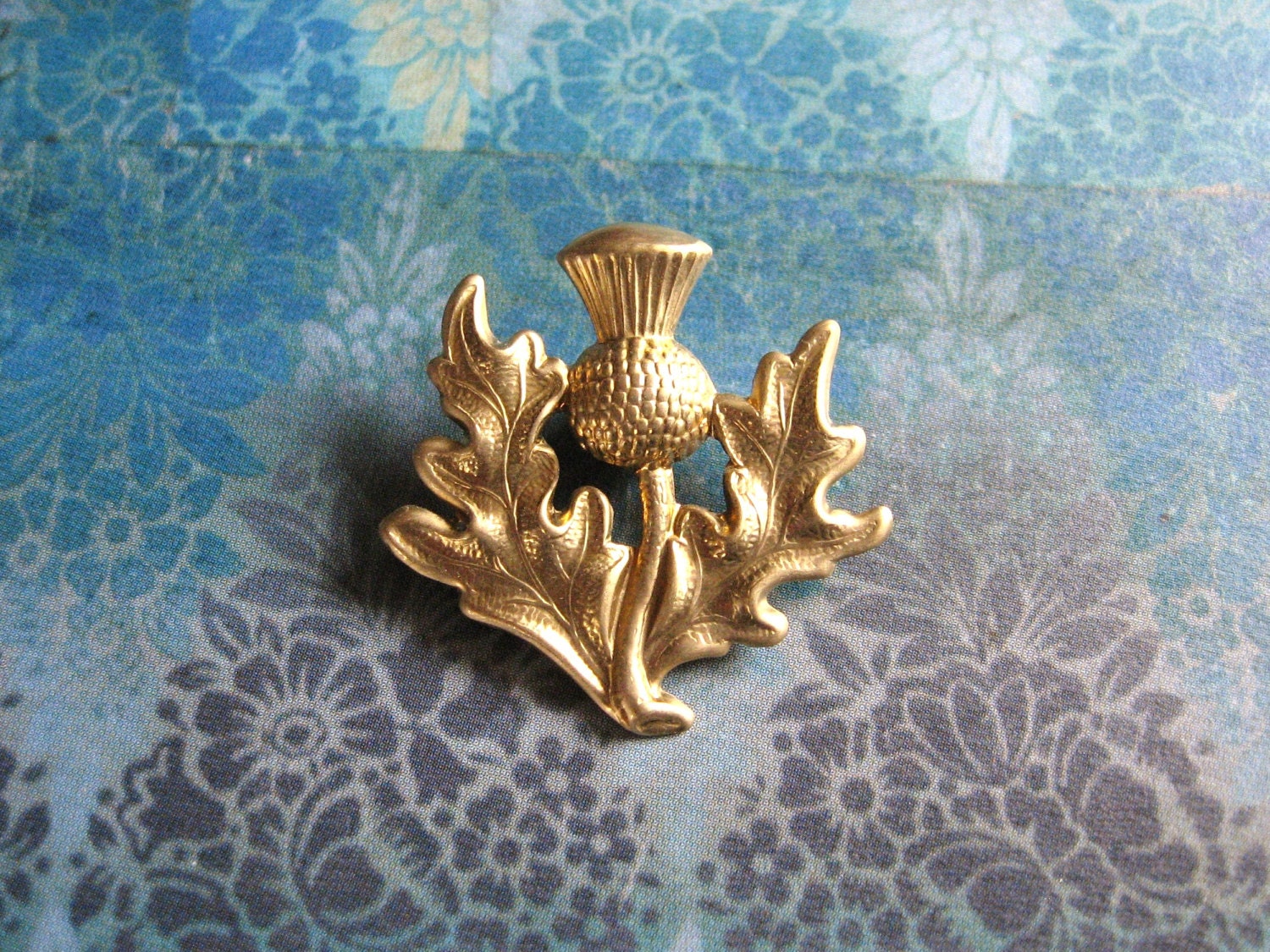 Scottish Thistle Golden Thistle Brooch Lapel Pin or Tie Pin Etsy UK