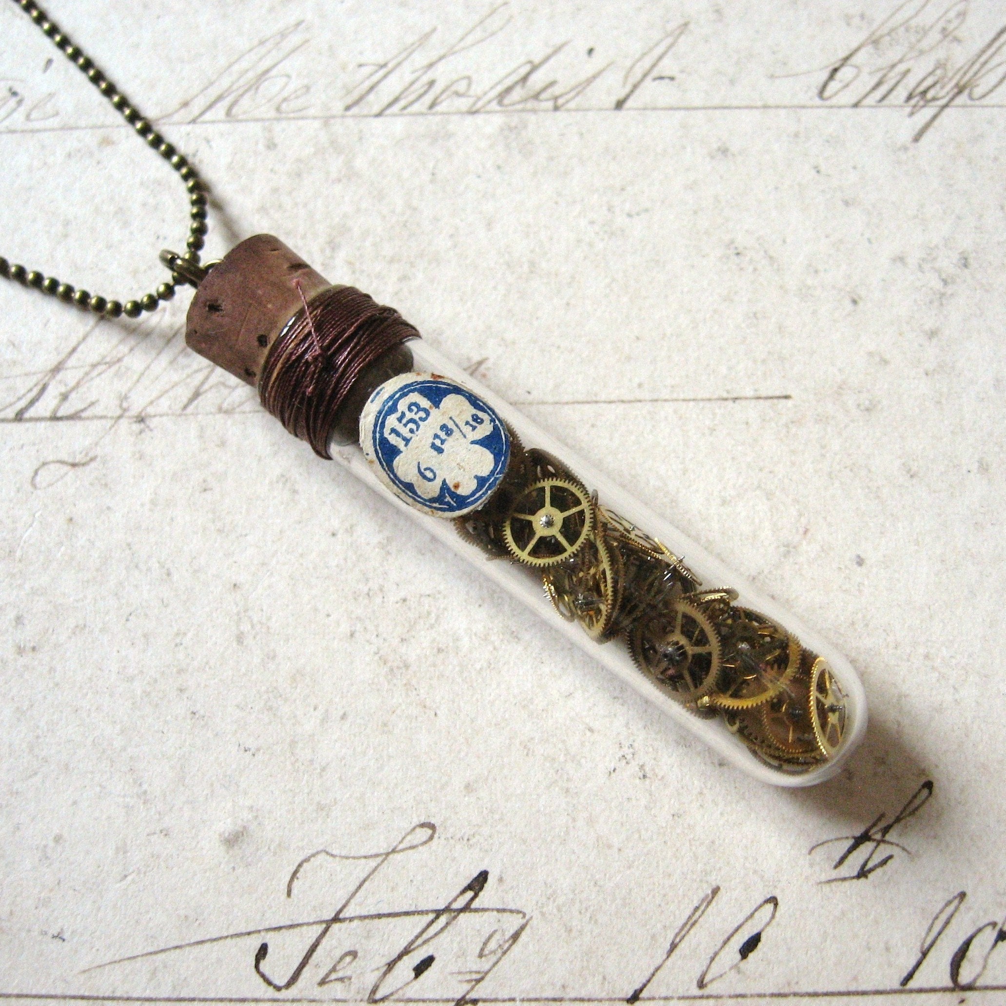The Horologist Antique Glass Vial Pendant Necklace With Etsy UK