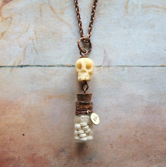 Medicine Bottle Necklace Handmade Unisex Copper Chain Etsy