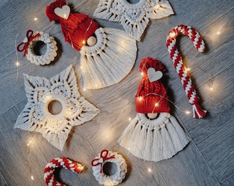 makramowe ozdoby choinkowe