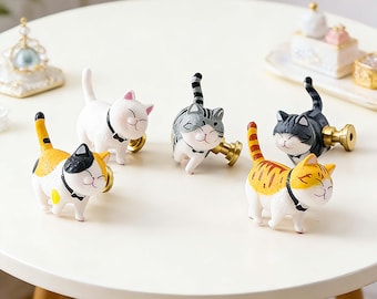 Cat Cabinet Knobs, Cute Cartoon Drawer Pulls, Single Hole Wardrobe Handles, Kids Room Cabinet Hardware, Fun Furniture Knobs