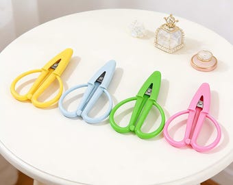 Mini Kids Safety Scissors, Silicone Handle Children’s Stainless Steel Craft Scissors, Cap Cover School Art Paper Cutting Tool, DIY Handcraft