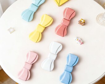 Luxury Kids Room Cabinet Handles, Cute Ceramic Drawer Pulls, Cartoon Wardrobe Knobs, Bow Tie Furniture Knobs, Modern Cabinet Hardware