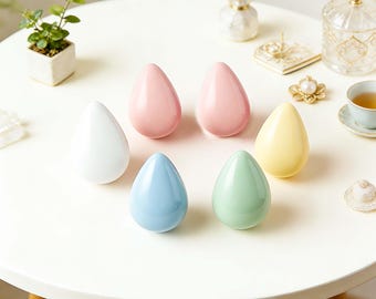 Ceramic Teardrop Knobs, Cute Kids Room Drawer Pulls, Wardrobe Handles, Cabinet Dresser Hardware, Fun Furniture Accessories