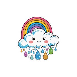 Vinyl Decal, Rainbow Cloud Glitter Stickers, Y2K Collection, Laptop Decal, Water Bottle Decal, Phone Decal, Scrapbook Sticker, Journal