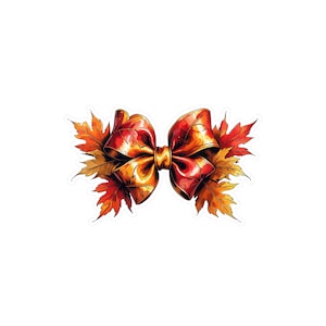 Autumn Leaf Bow Decals | Fall Decor for Home, Stickers for Water Bottle or Laptop, Nature-Inspired Gift, Seasonal Decoration, Thanksgiving