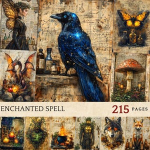 Enchanted Alchemist Junk Journal Pages: Spellbinding Ephemera (Digital Download)