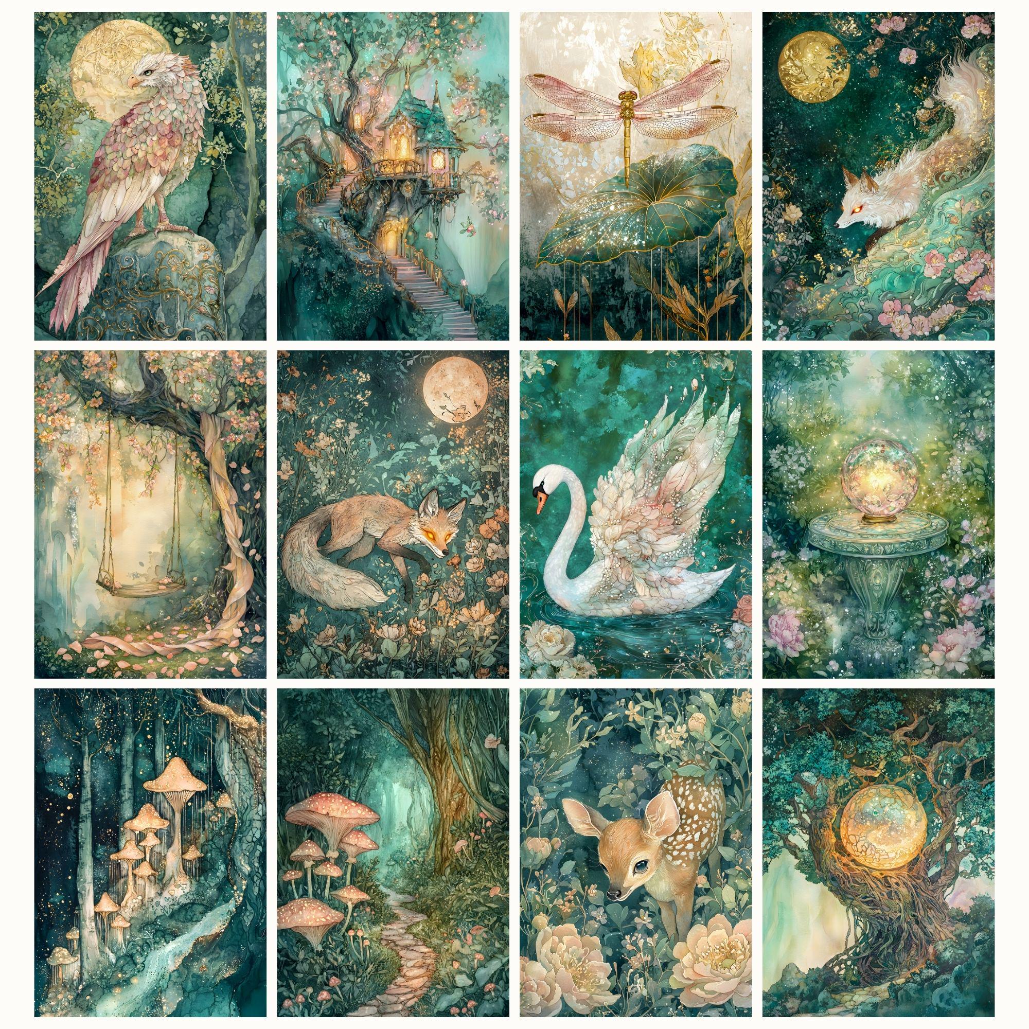 Ethereal Fairy Garden Junk Journal, Whimsical Fantasy Animals Printable ...