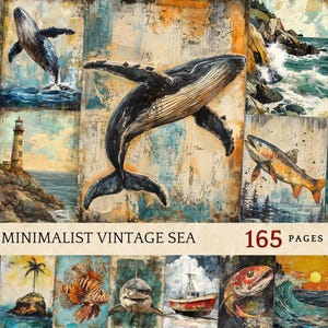 Vintage Sea Animal Ephemera: Junk Journal Pages (Digital Download)