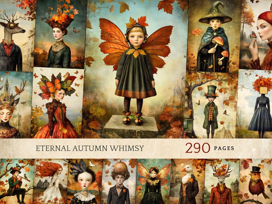 Eternal Autumn Whimsy, Fall Fairy Clipart, Vintage Victorian Magic ...