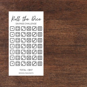 Roll the Dice Savings Challenge