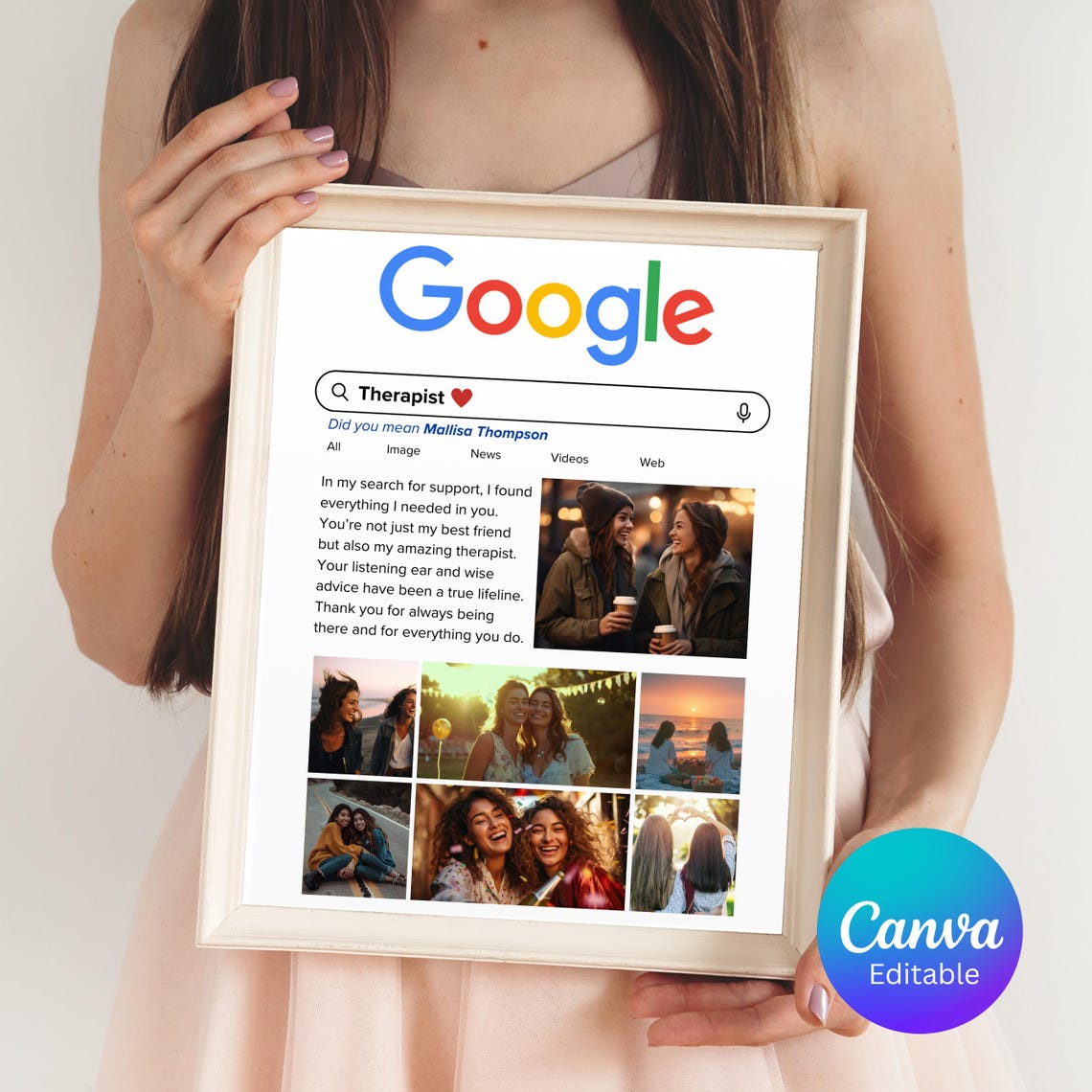 Best Friend Collage, Google Photo Frame, Birthday Gift, Best Friend ...