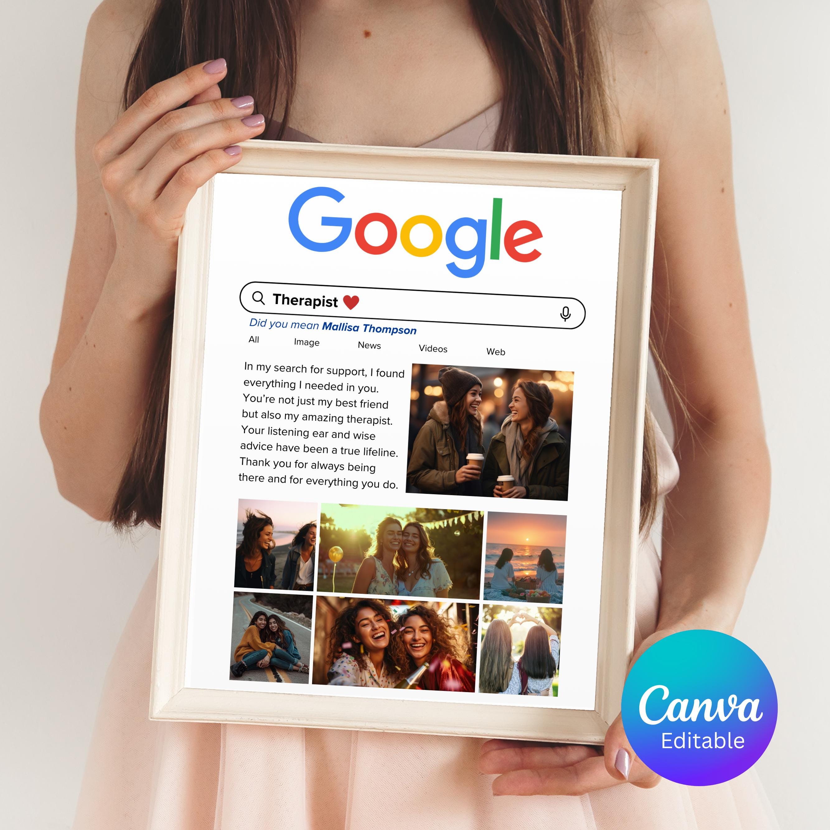 Best Friend Collage, Google Photo Frame, Birthday Gift, Best Friend ...