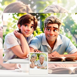 Custom Portrait Pixar, Pixar Style Portrait from Photo Christmas Gift Personalized Cartoon Become a Pixar Character Digital Custom Portrait