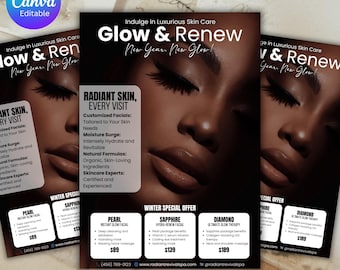 Esthetician Flyer, DIY Flyer Template Design, Skin Care Services Flyer, Beauty Facial Treatment Flyer, Premade Instagram Hydrafacial Flyer