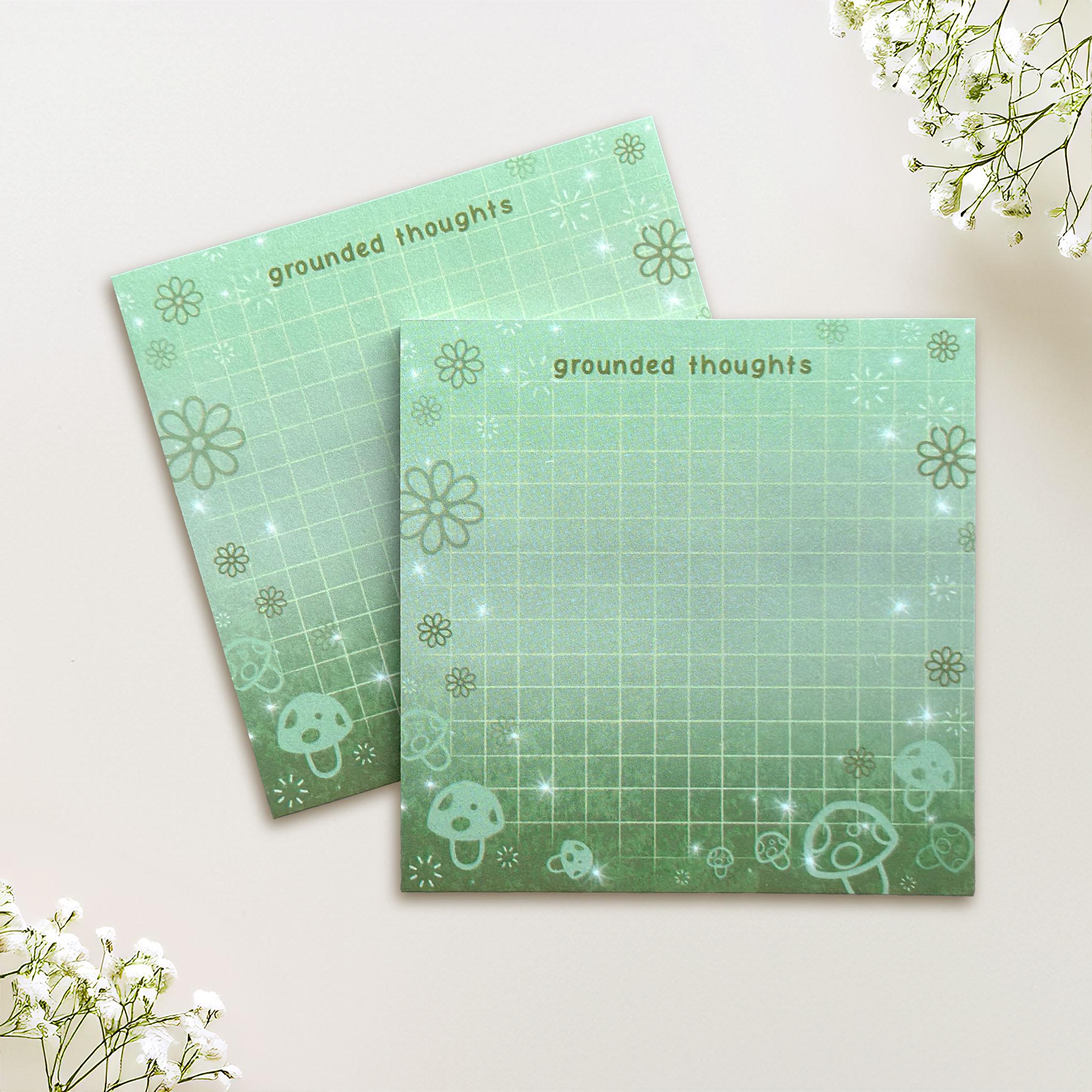 Earthy Sticky Notes Grounded Thoughts Sticky Notes, Earth Element Sticky Note, Kawaii ...