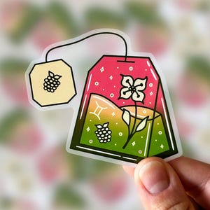 Gemini Astrologie Aufkleber, AstroloTea Klarer Aufkleber, Gemini Sternzeichen Aufkleber, Ästhetischer Sternzeichen Aufkleber, Luftzeichen Aufkleber, Beeren-Jasmin-Tee