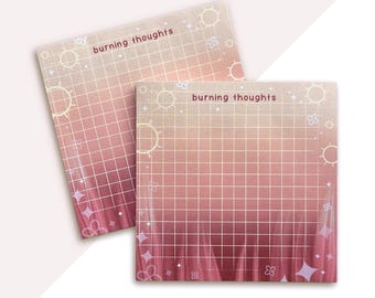 Burning Thoughts Sticky Notes, Daily Thoughts Notes, Fire Sticky Notes, Kawaii Sticky Notes, Dreamy Stationery, Red Aesthetic Sticky Notes