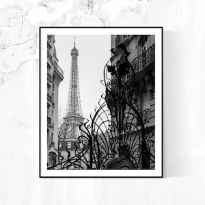 Black and White Photography, Eiffel Tower View Avenue Rapp, French Architecture, Paris Portrait, Champs de Mars, Paris Home Decor