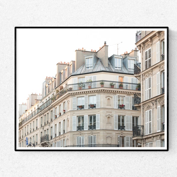 Paris Photography, Last Light in The Marais, Paris, Fall in France, Paris Apartments, Paris Wall Art, Blue Hour, Living Room Art