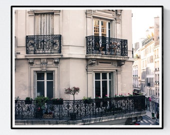 Paris Photography, Room with a view in the Marais, Paris Balcony, Paris Apartment, travel neutral hues, paris print, paris wall art