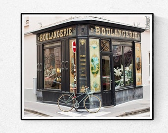 Paris Photography, Parisian Boulangerie, Paris, France, Paris bakery in the marais, paris wall art, paris decor, paris bike photo