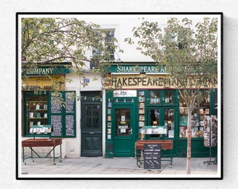 Paris Photography, Shakespeare and Company Storefront, Paris Decor, Book Lovers, Office Decor, Francophile Art, Gallery Wall, Paris Print