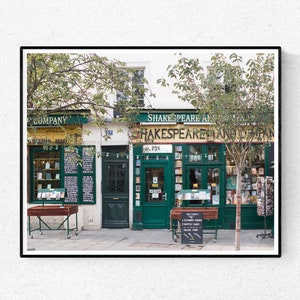 Paris Fotografie, Shakespeare und Company Schaufenster, Paris Dekor, Buchliebhaber, Bürodekor, frankophile Kunst, Galeriewand, Paris Print