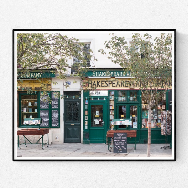 Paris Photography, Shakespeare and Company Storefront, Paris Decor, Book Lovers, Office Decor, Francophile Art, Gallery Wall, Paris Print