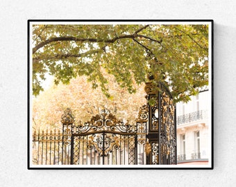 Paris Photography, Parc Monceau Gold Gate, Paris in the Autumn, Paris Park, Nature in Paris, Paris Print, Gold Gate Paris, Rebecca Plotnick