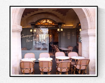 Paris Photography, Paris Café Hugo, Marais, Paris Print, Place des Vosges, French, Kitchen Wall Art, Rebecca Plotnick, Everyday Parisian